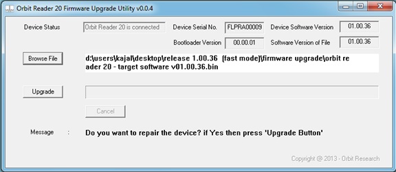screen shot of figure 2: Do you want to repair the device?