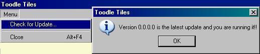 Toodle Tiles Check for Update selection